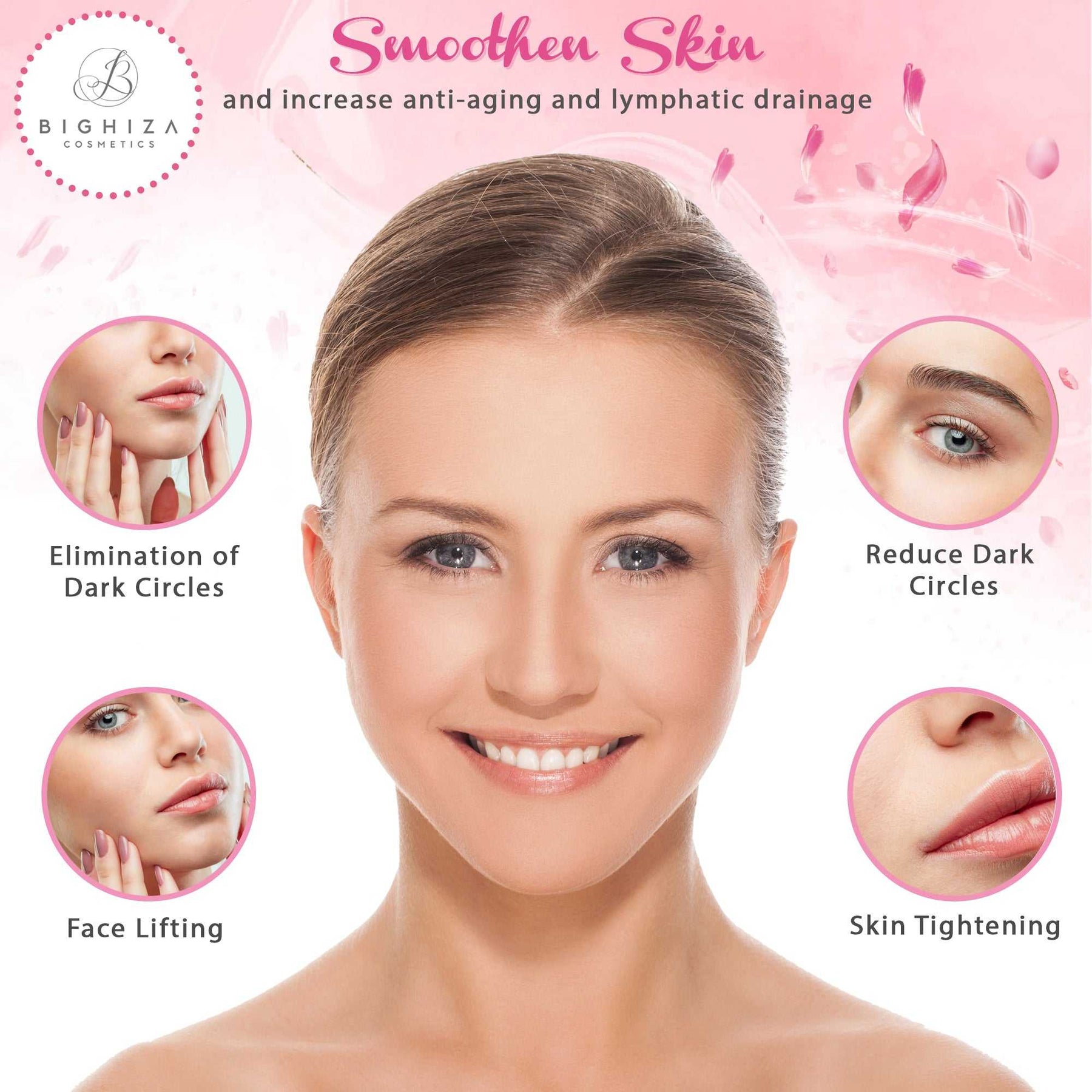 Gua Sha Face Roller Tool Set Pink Rose Quartz Jade Roller and Gua Sha Face Roller Tool Set