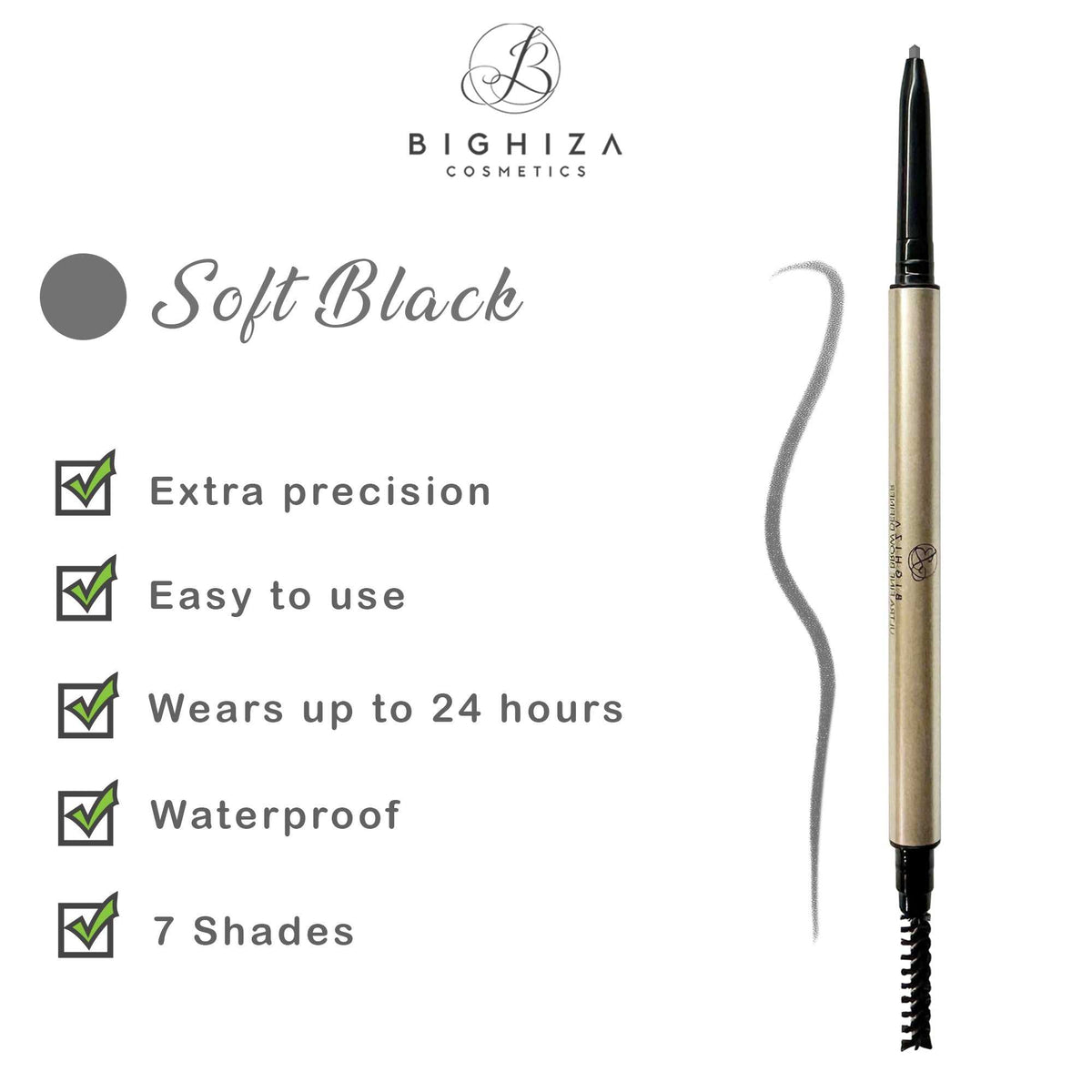 Ultra Fine Eyebrow Pencil -Perfect Definer Eyebrow Pencil - Soft Black