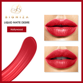 Hollywood labeled swatch with two lip close-ups