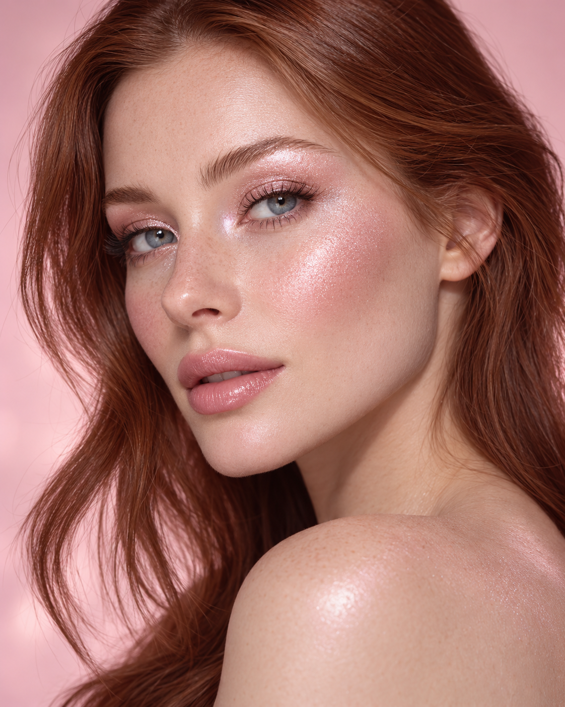 Pink Sparkle Pressed Powder Highlighter