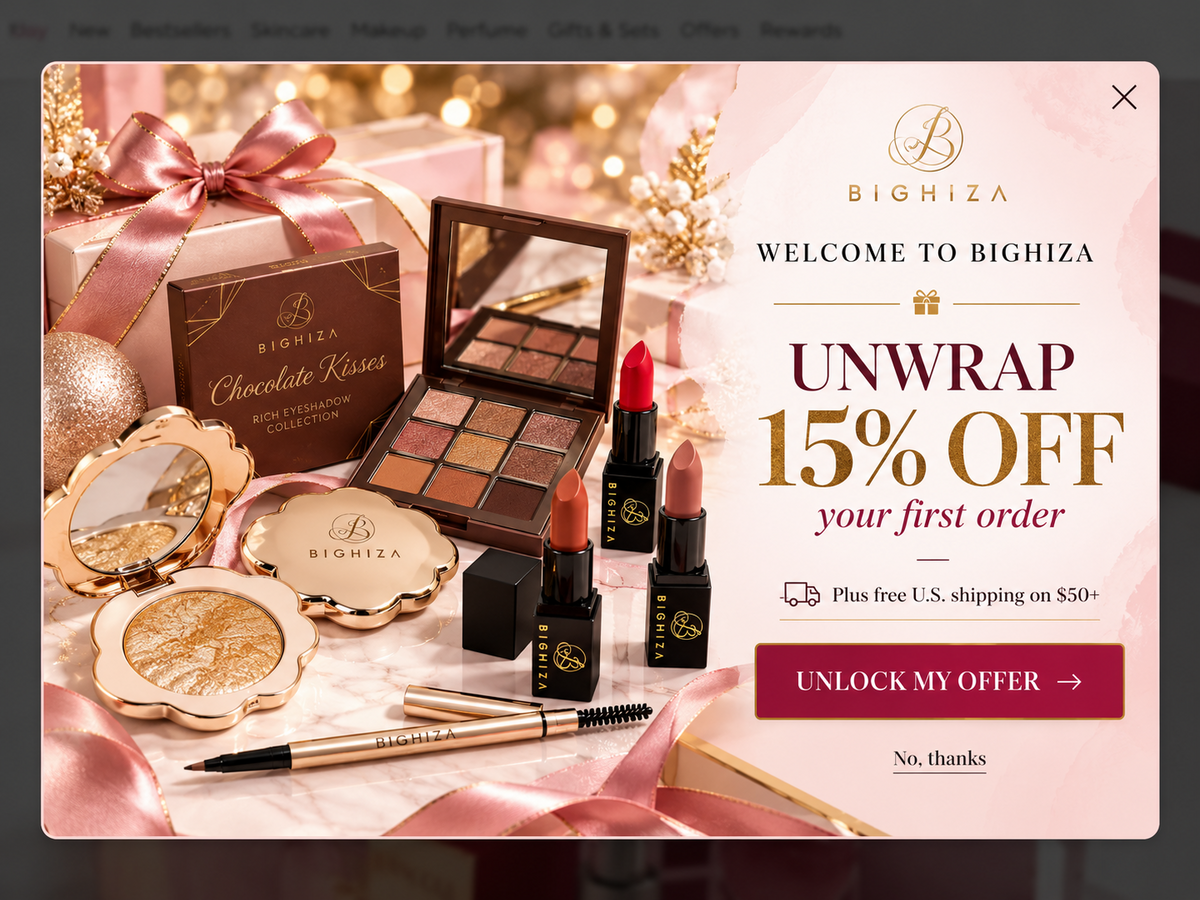 Welcome to BIGHIZA. Unwrap 15% off your first order. Free U.S. shipping on $50+.