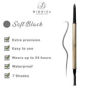 Ultra Fine Eyebrow Pencil -Perfect Definer Eyebrow Pencil - Soft Black